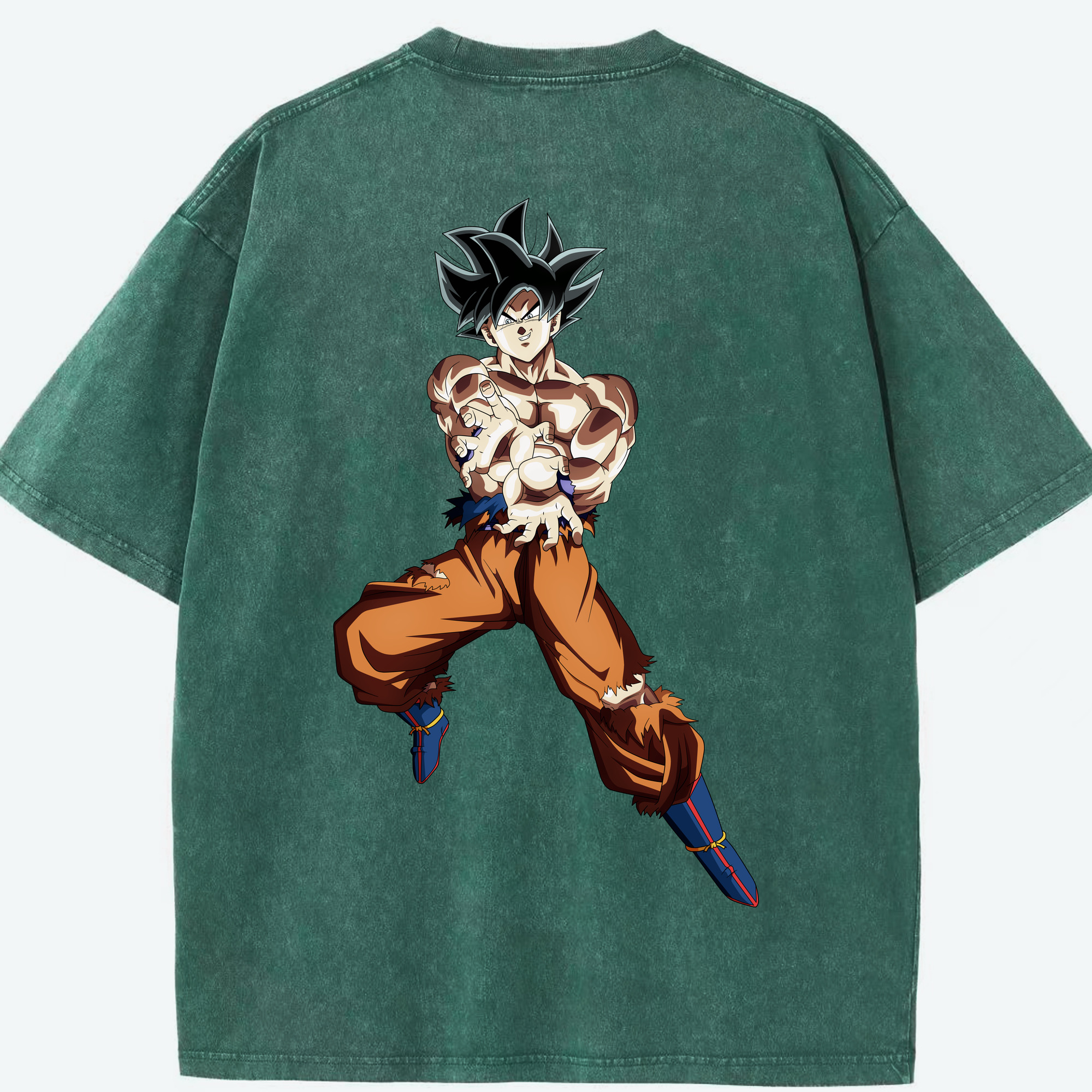 （画像用） ドラゴンボール 孫悟空（そん ごくう）Son Goku カカロット DRAGON BALL Kakarotto 綿100% ヴィンテージ風 半袖Tシャツ（背面プリント）